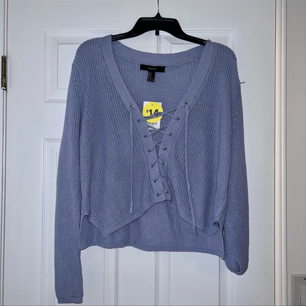 lace up sweater